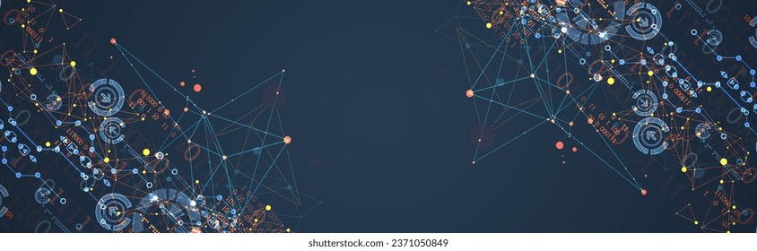 Abstract technology concept. Circuit board, high computer color background. Vector illustration with space for content, web - template, business tech presentation.