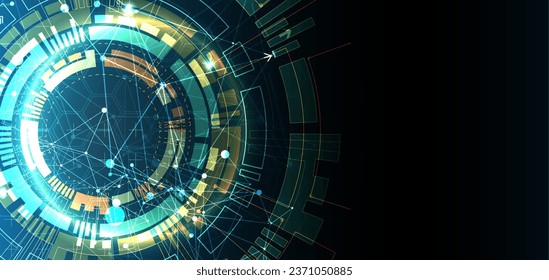 Abstract technology concept. Circuit board, high computer color background. Vector illustration