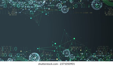 Abstract technology concept. Circuit board, high computer color background. Vector illustration with space for content, web - template, business tech presentation.