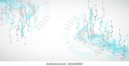Abstract technology concept. Circuit board, high computer color background. Vector illustration.