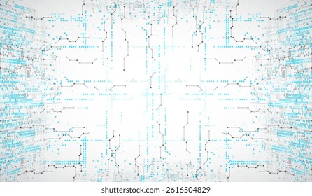 Abstract technology concept. Circuit board, high computer color background. Vector illustration.