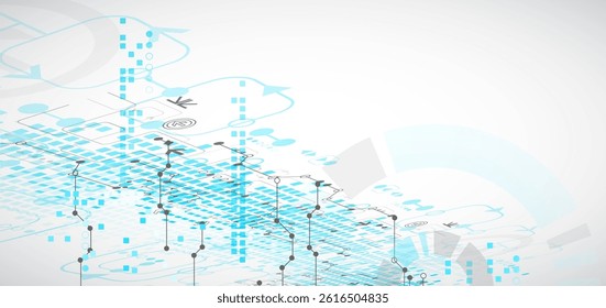 Abstract technology concept. Circuit board, high computer color background. Vector illustration.