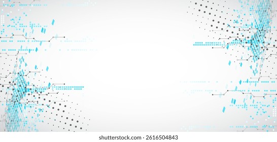 Abstract technology concept. Circuit board, high computer color background. Vector illustration.