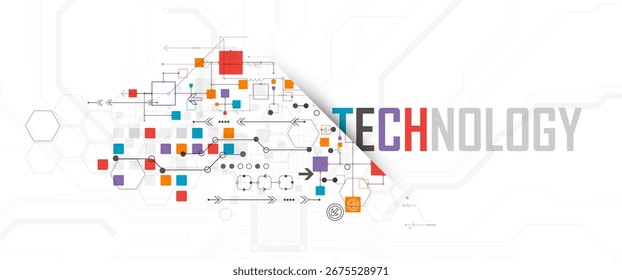 Concepto de tecnología Abstractas. Placa de circuito, alto fondo de color de la computadora. Ilustración vectorial con espacio para contenido, Web - Plantilla, presentación de tecnología empresarial.