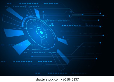 abstract technology concept circuit board digital dark blue color on hi tech background. 