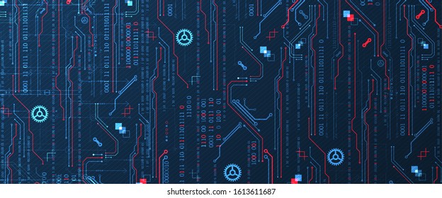 Abstract technology concept. Computer code background. Vector illustration