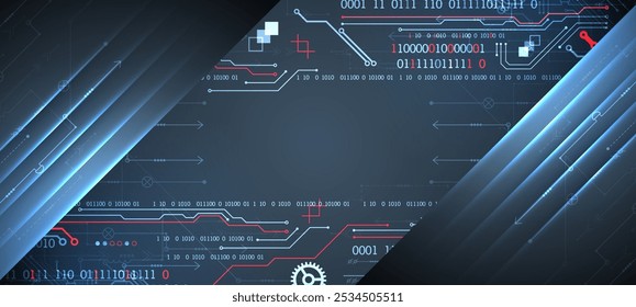 Abstract technology concept. Computer code background. Hand drawn vector illustration.