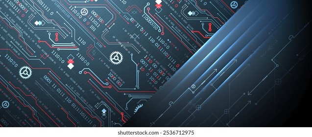 Abstract technology concept. Computer code background. Hand drawn vector illustration.