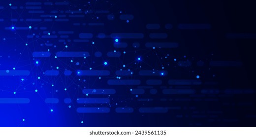 Concepto de tecnología abstracta con puntos y líneas de conexión. Tecnología digital y conexión de red global con fondo plexus. Ilustración vectorial.