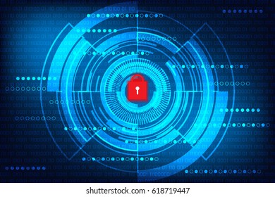 Abstract Technology Concept Cyber Security Circle Stock Vector (Royalty ...