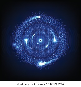 abstract technology concept, digital art futuristic with lighting array. nebular aura splash, vector illustration
