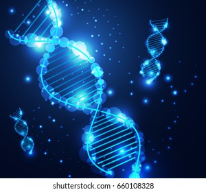 abstract technology concept DNA on hi tech background