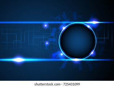Abstract technology concept, futuristic circle and glowing light effect
