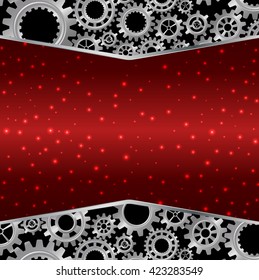Abstract technology concept with gears background. Vector