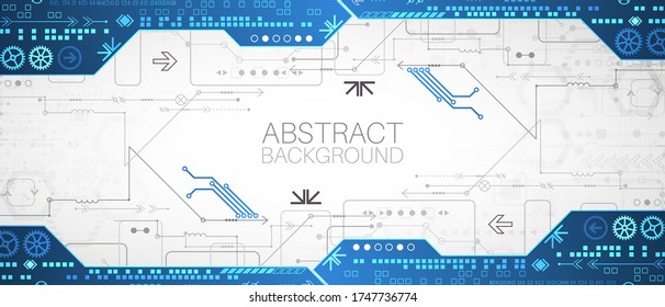 Abstract technology concept. High computer color background. Vector illustration