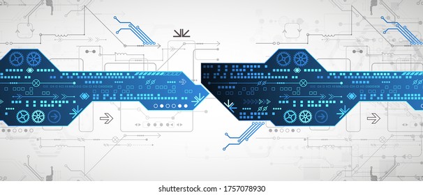 Abstract technology concept. High computer color background. Vector illustration
