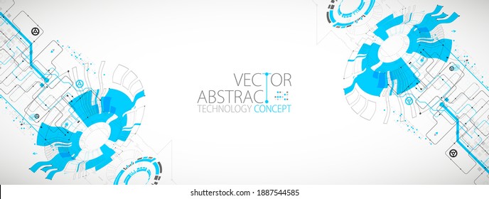 Abstract technology concept. High computer color background. Vector illustration