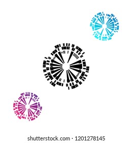 Abstract technology concept icons, vector illustrations