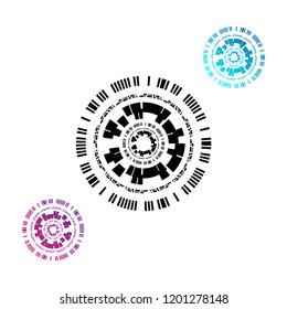Abstract technology concept icons, vector illustrations