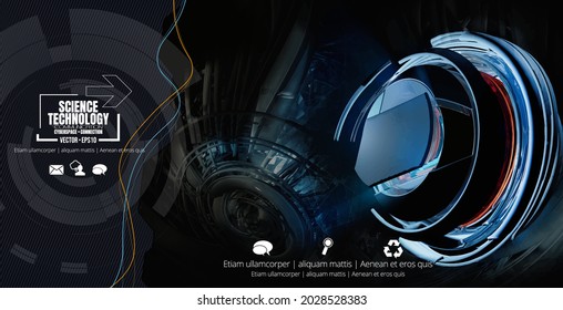 Concepto de tecnología abstracta, antecedentes de tecnología de innovación, vector