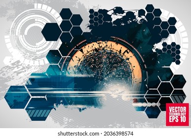 Abstract technology concept, innovation technology background, vector