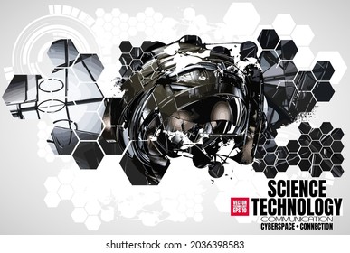 Concepto de tecnología abstracta, antecedentes de tecnología de innovación, vector