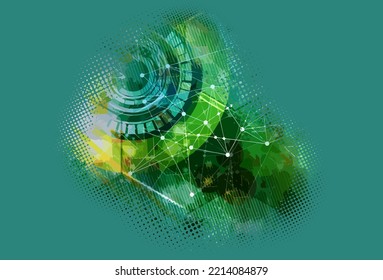 Abstraktes Technologiekonzept, innovationstechnischer Hintergrund, Vektorgrafik