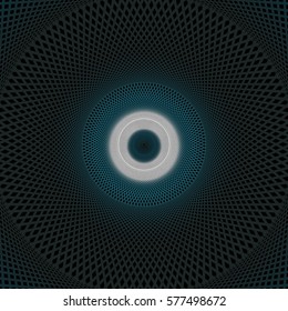 Abstract technology concept, moving radial lines background with stylish dark blue and green color tones