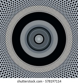 Abstract technology concept, moving radial lines background with black and white, grey color tones