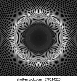 Abstract technology concept, moving radial lines background with black and white, grey color tones
