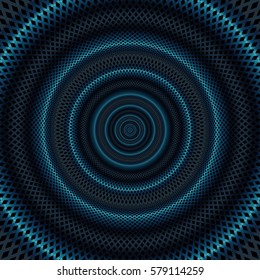 Abstract technology concept, moving radial lines background with stylish dark blue and green color tones