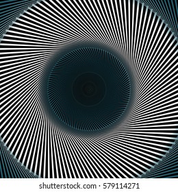 Abstract technology concept, moving radial lines background with stylish dark blue and green color tones