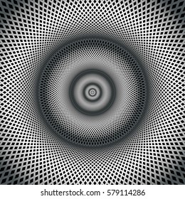 Abstract technology concept, moving radial lines background with black and white, grey color tones