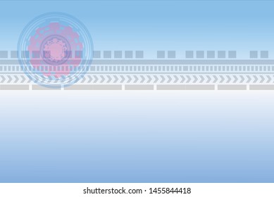 Abstract technology concept on blue background.   