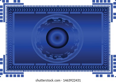 Abstract technology concept on blue background.   
