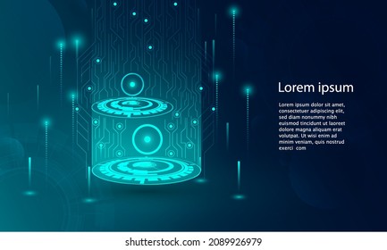Resumen del fondo de la conexión de partículas de concepto de tecnología con luces azules. pantalla abstracta en color azul, tecnología de Internet de alta velocidad. 