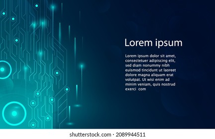 Abstract technology concept particle connection background with blue lights. blue color abstract screen, hi speed internet technology. 
