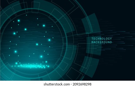 Abstract technology concept particle connection background with blue lights. blue color abstract screen, hi speed internet technology. 