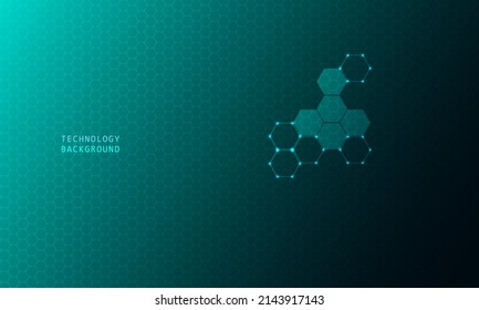 Abstract technology concept particle connection background with blue lights. blue color abstract screen, hi speed internet technology. Honeycomb network concept.