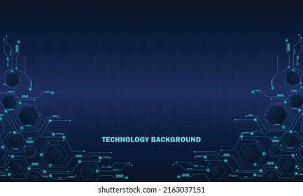 Abstract technology concept particle connection background with blue lights. blue color abstract screen, hi speed internet technology. 