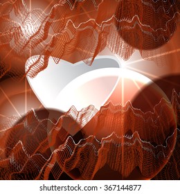 Abstract technology concept valentine's day background hearts with space for text