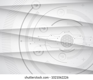 Abstract technology concept vector illustration textured gray background