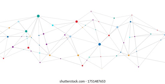 Abstract technology connect concept geometric connecting dots and lines on white background. Global network connection. Digital tech with plexus and space for your text. Vector illustration