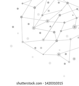 Abstract technology connect dots on white background.