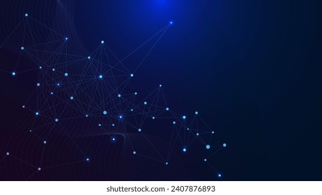 Abstract technology with connecting dots and lines. Modern network connection, social networking and digital communication concept background. Vector illustration.