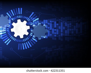 abstract technology connection construction blue background