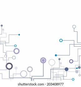 Abstract technology connection over the white background