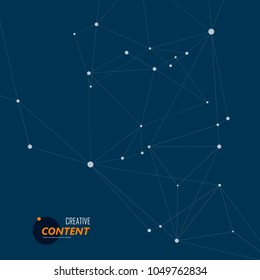 Abstract technology connections on blue background.