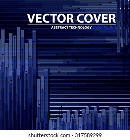 Abstract technology contour objects. Financial business presentation. Dark futuristic concept, digital light and dark  blue. Vector modern background