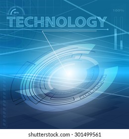 Abstract technology contour objects. Light futuristic concept, digital light blue. Vector modern background. Can be use for web, cover magazine, catalog, poster and other print.